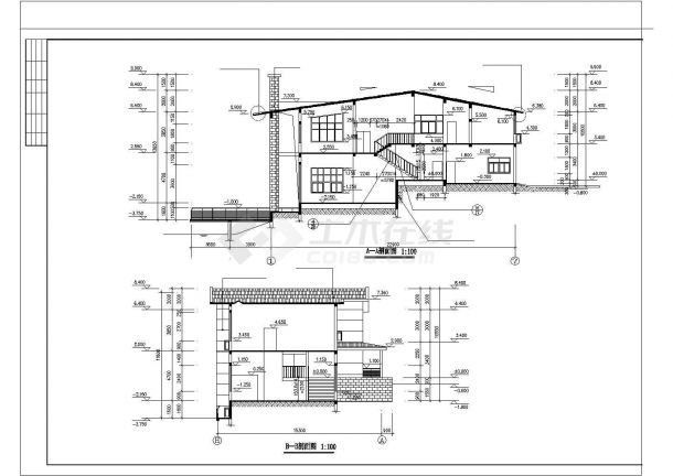 某景区山庄高级住宅建筑设计方案施工CAD图纸-图二