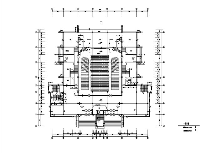 二套学校艺术中心综合楼建筑设计施工cad图纸（含说明）_图1