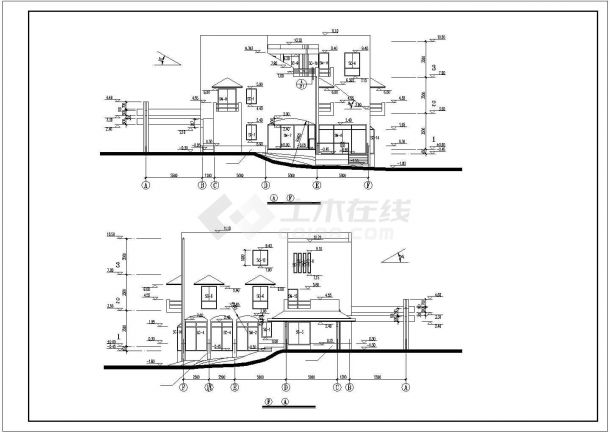 某度假山庄高级别墅建筑全套设计方案施工CAD图纸-图二