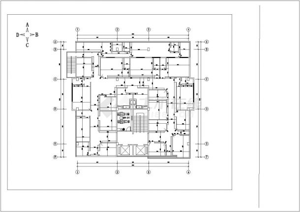 某足浴4层平顶CAD施工完整平立剖面图纸-图一