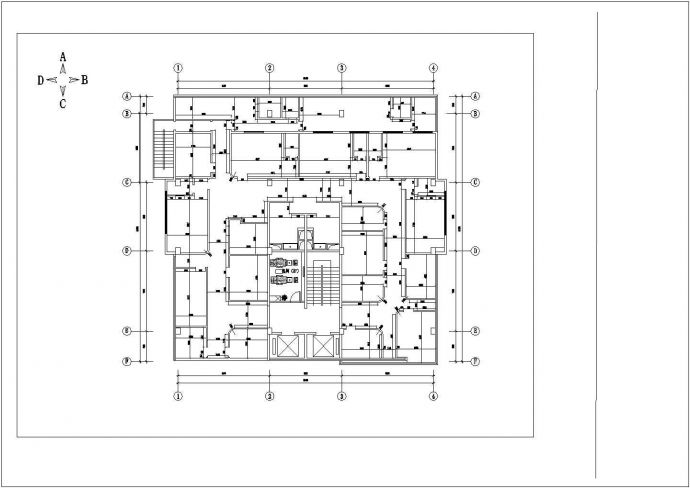 某足浴4层平顶CAD施工完整平立剖面图纸_图1
