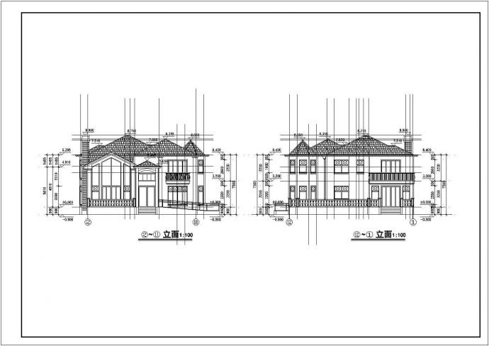 某山庄高级别墅区独立建筑方案设计施工CAD图纸_图1
