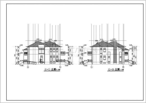 某山庄高级别墅区独立建筑方案设计施工CAD图纸-图二