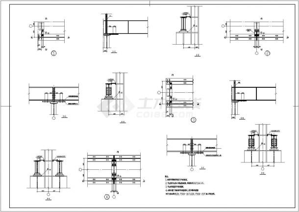 某公司仓库钢结构施工设计CAD图-图二