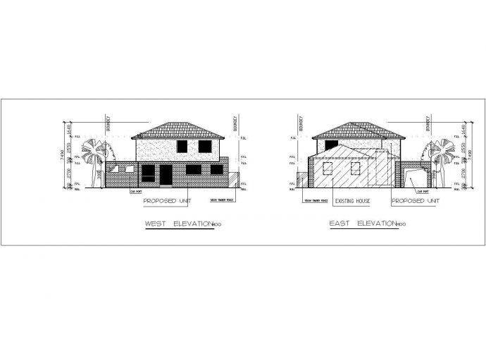某度假区花园欧式别墅建筑方案设计施工CAD图纸_图1