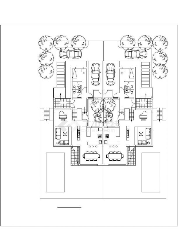 某度假区欧式花园小别墅建筑方案设计施工CAD图纸-图一