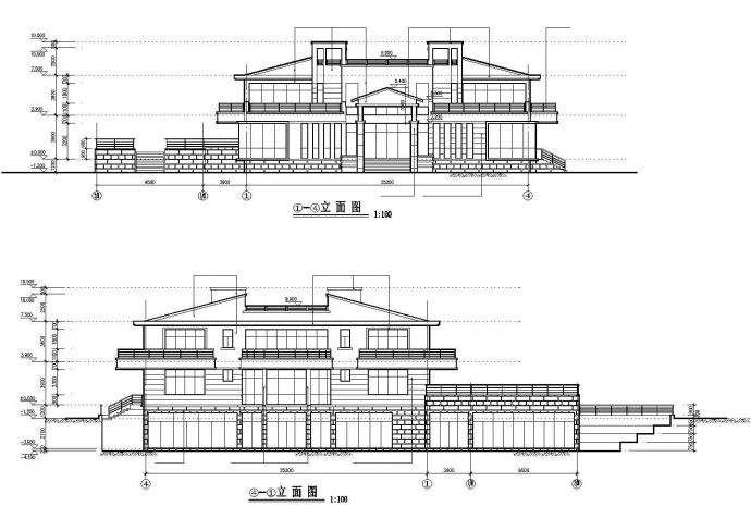某度假区欧式休闲别墅建筑方案设计施工CAD图纸_图1