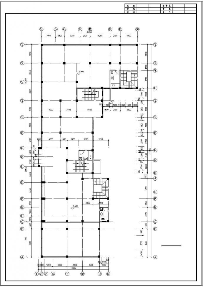 某多层住宅楼建筑设计cad平面图_图1