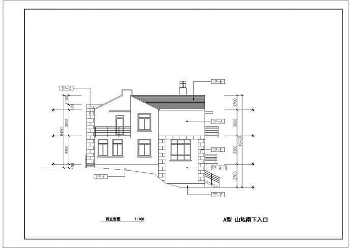 某南方度假山庄别墅区山地别墅建筑方案设计施工CAD图纸_图1