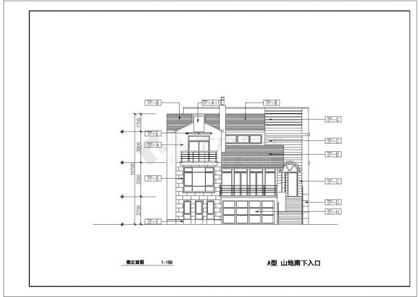 某南方度假山庄别墅区山地别墅建筑方案设计施工CAD图纸-图二