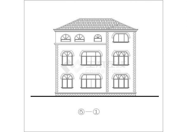 某温泉度假山庄别墅区欧式别墅建筑方案设计施工CAD图纸-图一