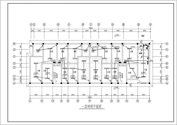6层1梯2户2单元住宅楼水电施工图（长36.2米 宽12米）-图一