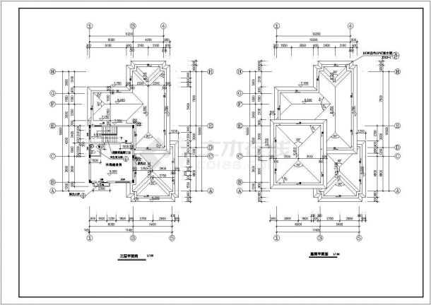某温泉度假村欧式别墅建筑方案设计施工CAD图纸-图一