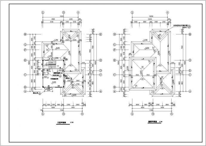 某温泉度假村欧式别墅建筑方案设计施工CAD图纸_图1