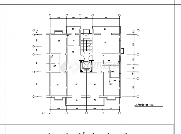 2套带电梯小高层小区户型设计施工cad图纸-图二