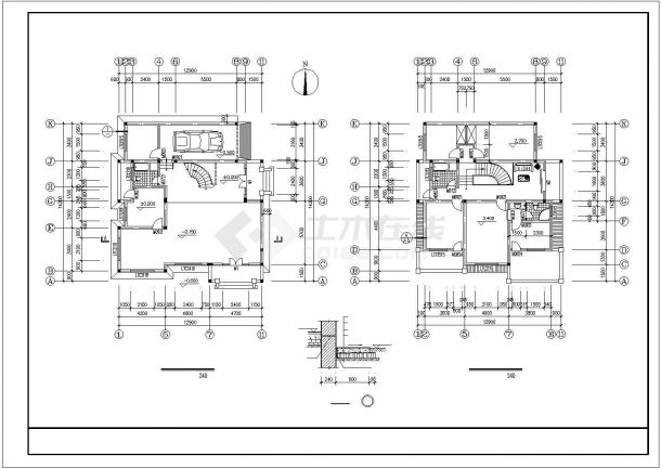 某温泉度假村山体私人小别墅建筑全套方案设计施工CAD图纸-图二