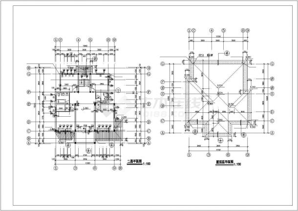 某温泉度假村高级私人别墅建筑方案设计施工CAD图纸-图二