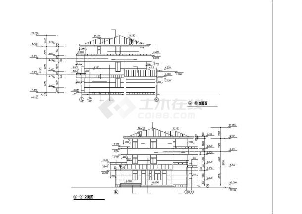 某温泉度假村高级私人三层别墅建筑全套方案设计施工CAD图纸-图一