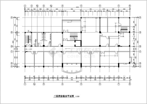 多层办公楼施工图-消防CAD图纸-图二