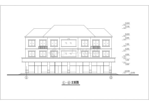 某温泉度假村三层私人别墅建筑全套方案设计施工CAD图纸-图一