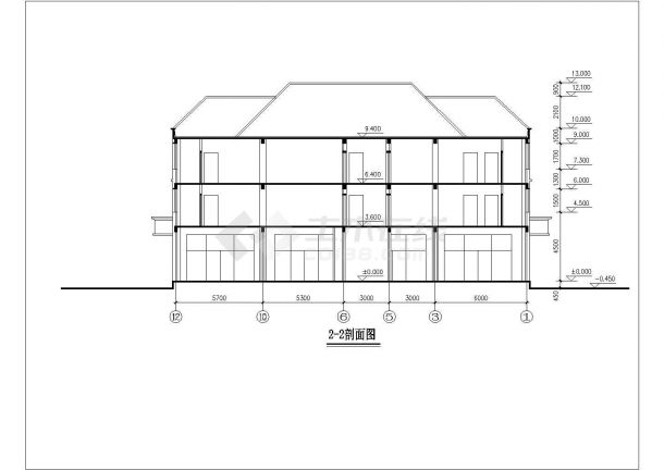 某温泉度假村三层私人别墅建筑全套方案设计施工CAD图纸-图二