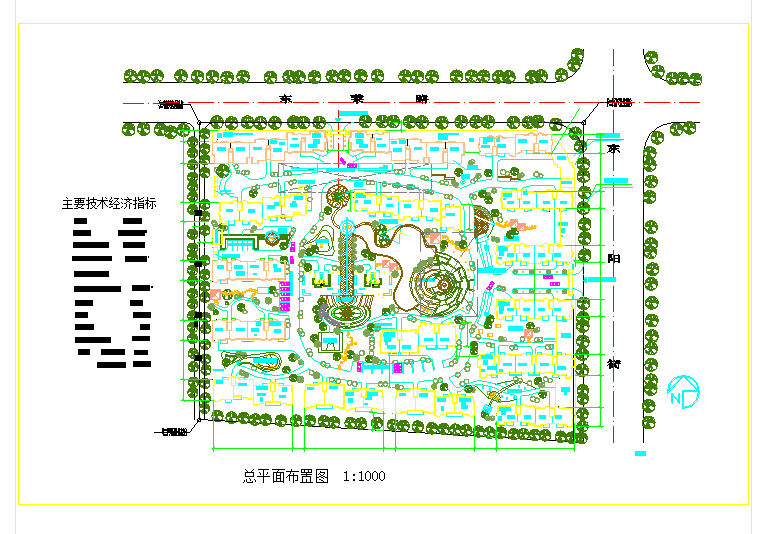 多层小区用地总平面布置图