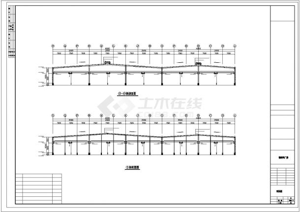厂房设计_某公司石材钢结构厂房设计cad图纸-图二