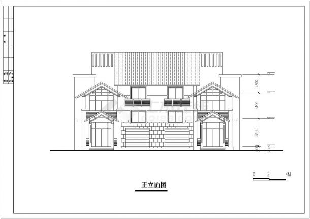 某景区度假村仿古山地小别墅住宅建筑方案设计施工CAD图纸-图一