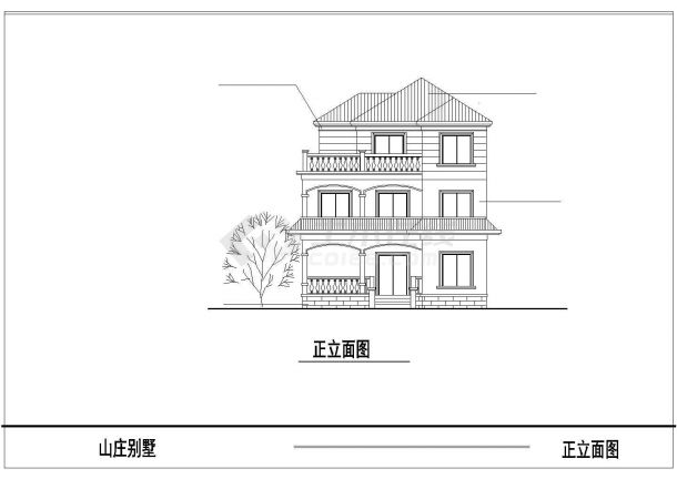 某景区度假村山庄别墅建筑方案设计施工CAD图纸-图二