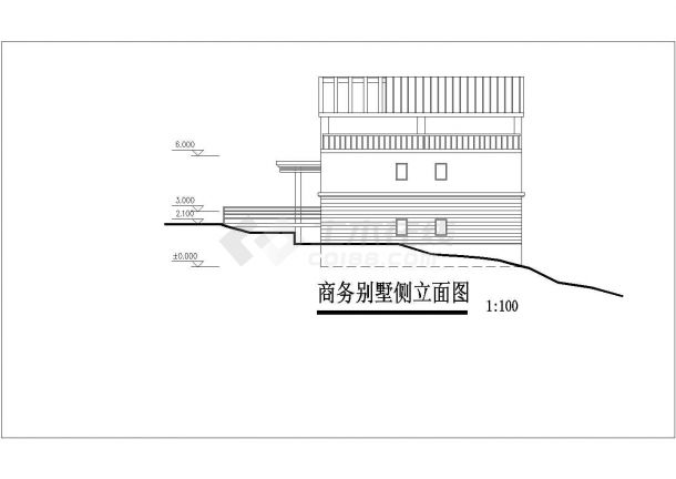 某景区度假村山庄商务别墅建筑方案设计施工CAD图纸-图二