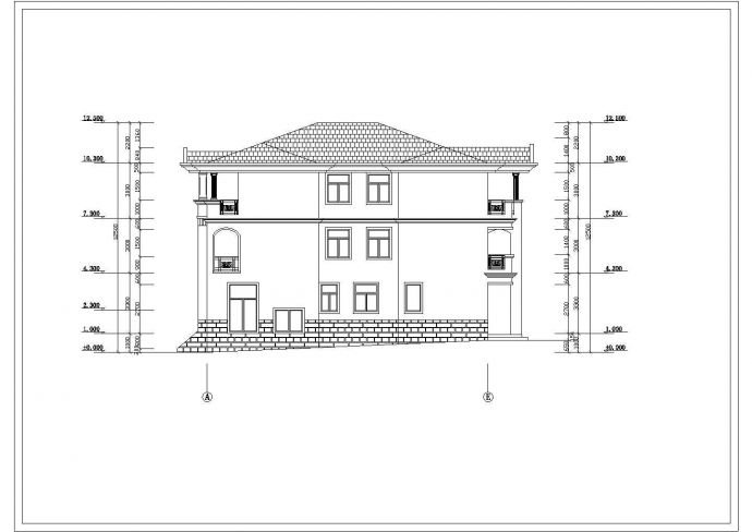 某南方城市江边别墅建筑全套方案设计施工CAD图纸_图1