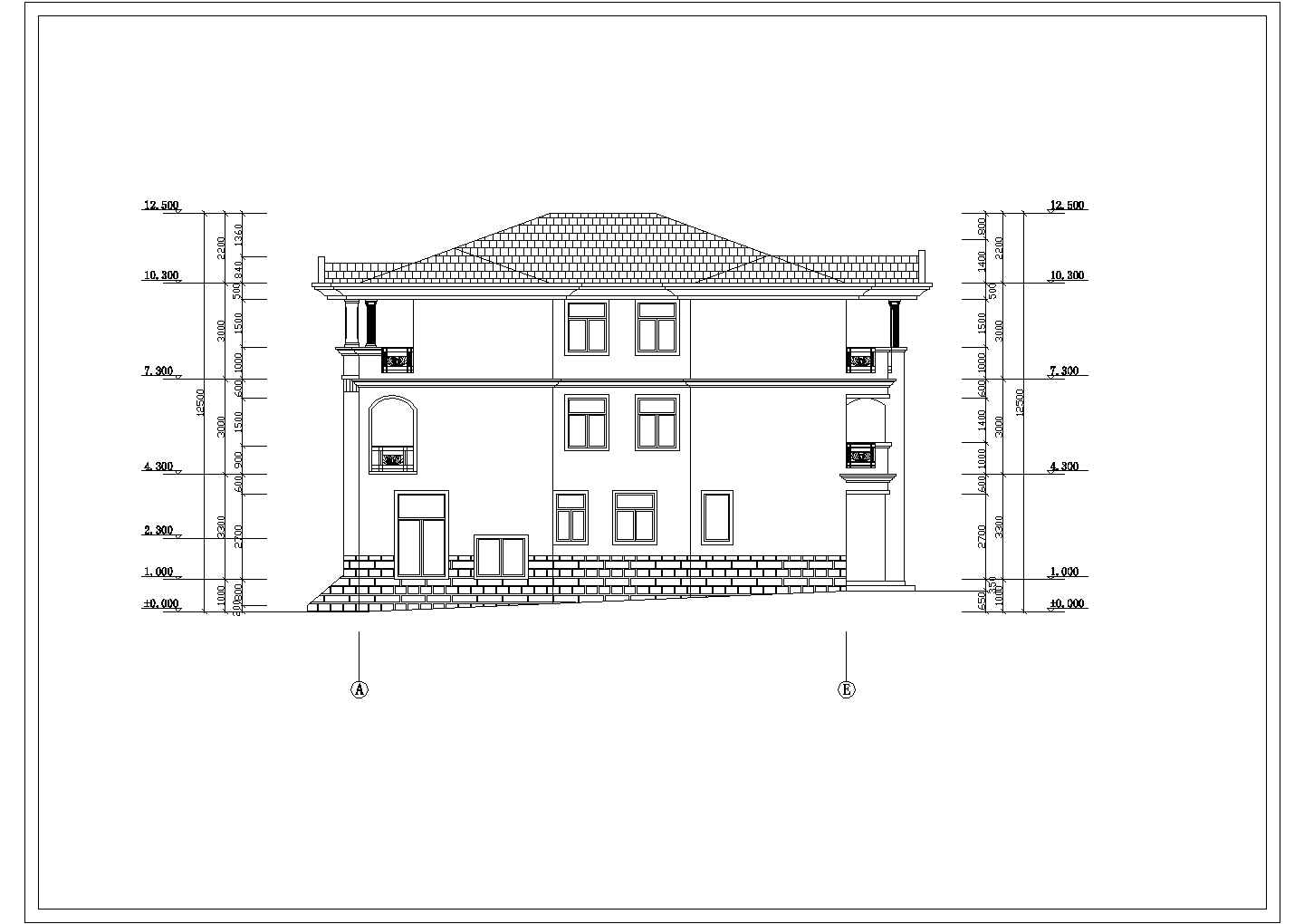 某南方城市江边别墅建筑全套方案设计施工CAD图纸