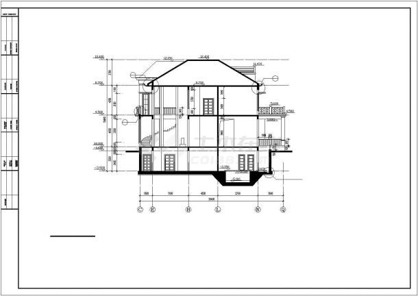 某城市市郊商务别墅建筑全套方案设计施工CAD图纸-图一