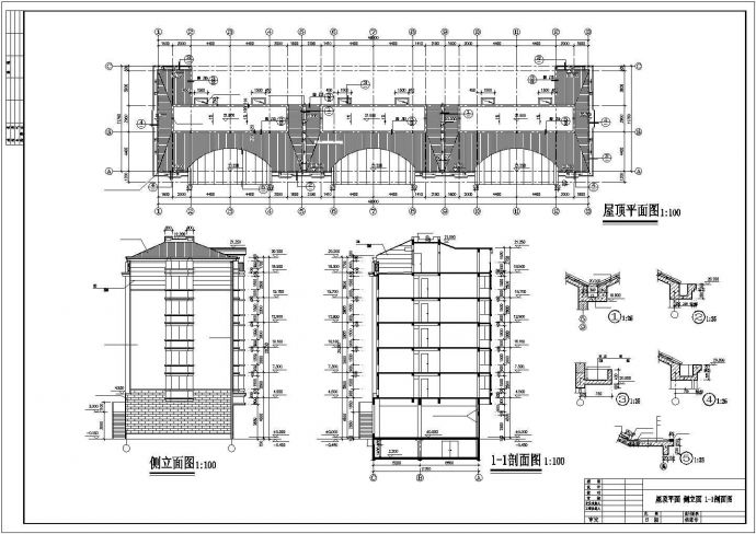 汉中市银沟桥小区6层砖混住宅楼建筑设计CAD图纸（含阁楼和车库层）_图1