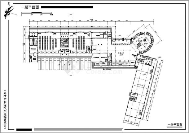 长124.21米 宽40米 7层市长途汽车站建施（3至7层为旅馆）【各层平面 4立2剖】-图二