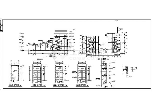 长162.22米 宽45.22米 5层15971平米L型汽车站建筑施工图【平立剖 楼梯 卫生间平面布置图 门窗详图 说明】-图一