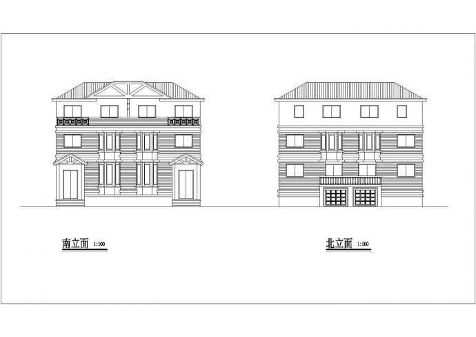 某三层带夹层框架结构现代风格别墅设计cad建筑方案图（甲级院设计）_图1
