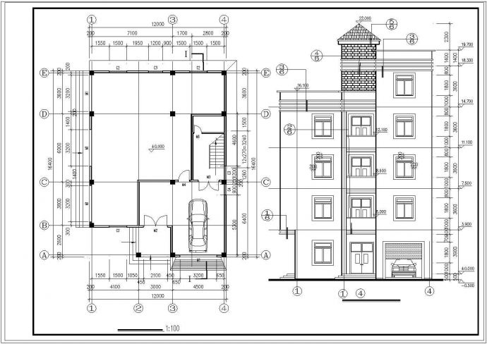 某旧村改造住宅楼结构建筑设计cad施工图纸_图1