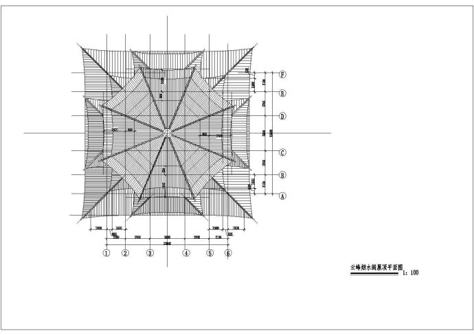 云峰烟水阁建筑设计全套CAD图纸_图1
