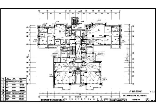 温州某金融大厦局部平面弱电系统设计CAD施工图-图一