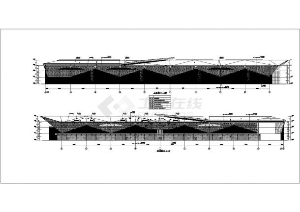 某汽车驾校体验场1.2万平米4层框架结构展示中心建筑设计CAD图纸-图一