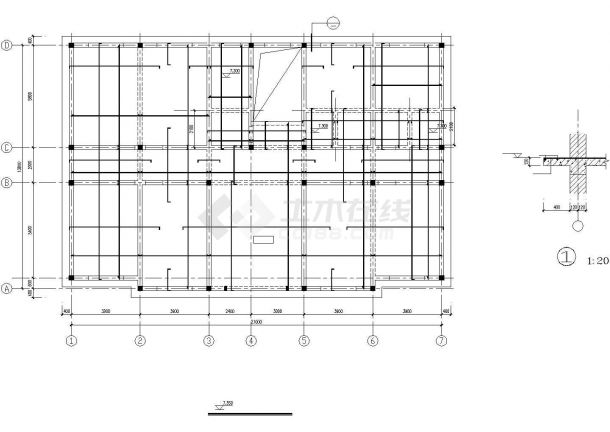 遂宁市某市政单位3层砌体结构办公楼全套结构设计CAD图纸-图一