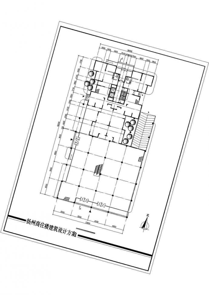 17层框架结构商住楼全套平立剖面设计CAD图纸（1-4层商用）_图1