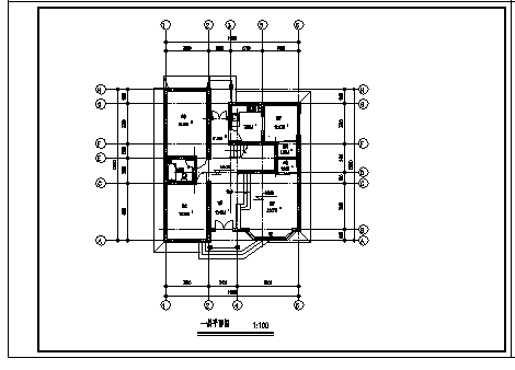 二层现代简约风格小别墅建筑设计cad图，共四张-图一
