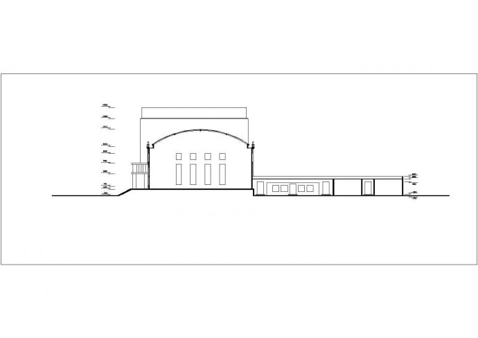 兰州市某消防中心1500平米单层框架结构战士食堂平立面设计CAD图纸_图1