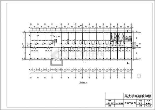 土木工程毕业设计_某建筑面积5418平方米大学五层框架结构教学楼毕业设计cad全套建筑施工图（含设计说明，含结构设计，含任务书）-图二