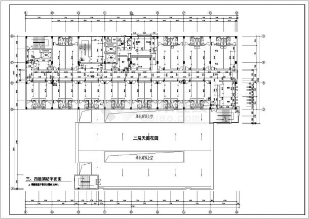 某建筑面积7415㎡地上五层医院给排水设计cad全套施工图（含设计说明，含消防设计）-图一