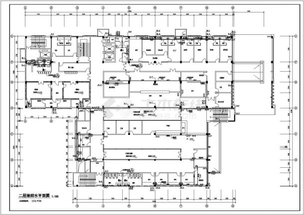 某建筑面积7415㎡地上五层医院给排水设计cad全套施工图（含设计说明，含消防设计）-图二