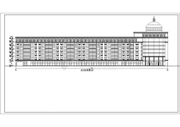 1.7万平米7层框架结构商业综合楼平立剖面设计CAD图纸-图二