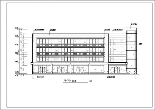 某商业街2800平米4层框混结构休闲旅馆平立剖面设计CAD图纸-图一